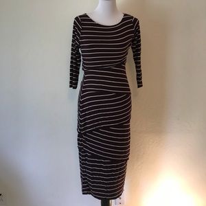 Bailey 44 burgundy and white dress